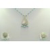 925 Sterling gold rhodium Silver blue Enamel chain Pendant Earring set